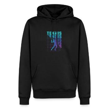 Vêtements pour joueurs de tennis Tennis Femmes Filles - Sweat à capuche Premium bio Homme - noir - Devant - Nico (187cm)