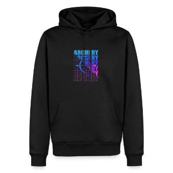 Bogensport Bogenschütze Bogenschießen Pfeil Bogen - Männer Premium Bio Hoodie - Schwarz - Vorne - Nico (187cm)