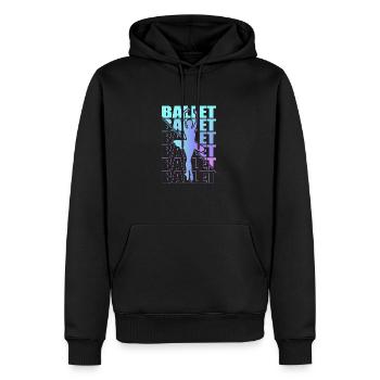 Ballet, Ballerine, Fille, Fille, Danse - Sweat à capuche Premium bio Homme - noir - Devant - Nico (187cm)
