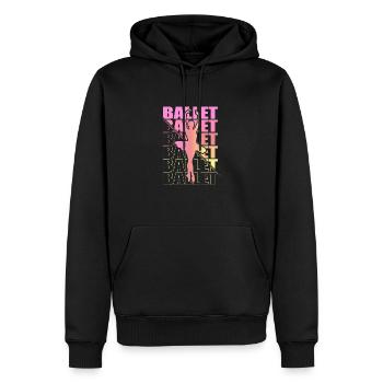Ballet, Ballerine, Fille, Fille, Danse - Sweat à capuche Premium bio Homme - noir - Devant - Nico (187cm)