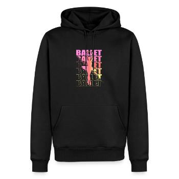 Ballet, Ballerine, Fille, Fille, Danse - Sweat à capuche Premium bio Homme - noir - Devant - Nico (187cm)