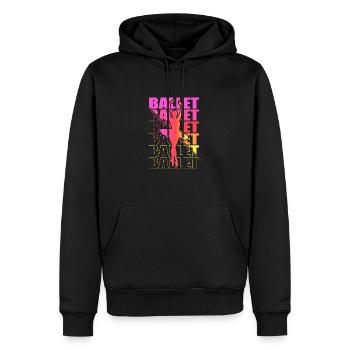 Ballet, Ballerine, Fille, Fille, Danse - Sweat à capuche Premium bio Homme - noir - Devant - Nico (187cm)