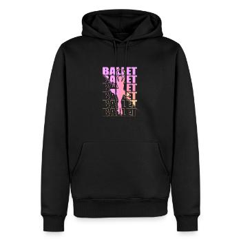 Ballet, Ballerine, Fille, Fille, Danse - Sweat à capuche Premium bio Homme - noir - Devant - Nico (187cm)
