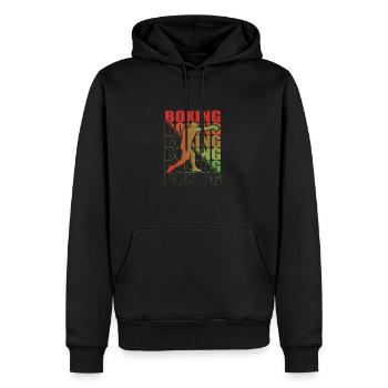 Boxen Arts Martiaux Boxe Box Club Boxeur - Sweat à capuche Premium bio Homme - noir - Devant - Nico (187cm)