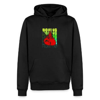 Boxen Arts Martiaux Boxe Box Club Boxeur - Sweat à capuche Premium bio Homme - noir - Devant - Nico (187cm)