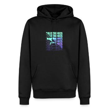 Motocross Enduro Motorrad Freestyle Extrem Sport - Männer Premium Bio Hoodie - Schwarz - Vorne - Nico (187cm)