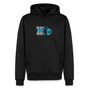 Photographie Photo Photographe Photographes! Photographes - Sweat à capuche Premium bio Homme - noir - Devant - Nico (187cm)