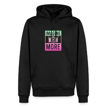 Photographie Photo Photographe Photographes! Photographes - Sweat à capuche Premium bio Homme - noir - Devant - Nico (187cm)