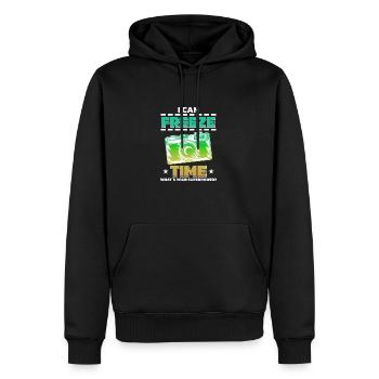 Photographie Photo Photographe Photographes! Photographes - Sweat à capuche Premium bio Homme - noir - Devant - Nico (187cm)