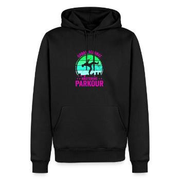 Parkour, Freerunning, Street Workout, Acrobatic - Männer Premium Bio Hoodie - Schwarz - Vorne - Nico (187cm)