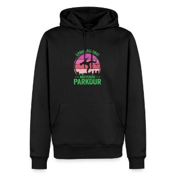Parkour, Freerunning, Street Workout, Acrobatic - Männer Premium Bio Hoodie - Schwarz - Vorne - Nico (187cm)