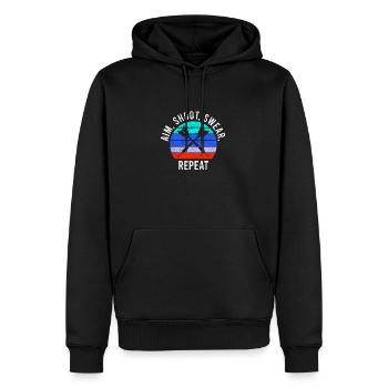Club de sport de fléchettes, jeu de fléchettes, fléchettes de sport Pfeil - Sweat à capuche Premium bio Homme - noir - Devant - Nico (187cm)