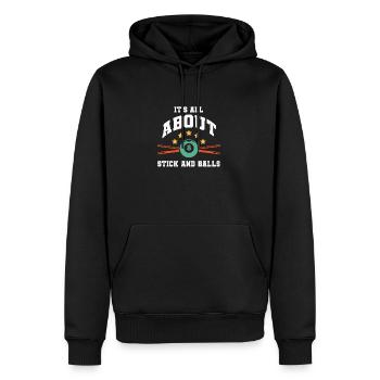 Billard, Billard de billard, Club de snooker, Club de billard - Sweat à capuche Premium bio Homme - noir - Devant - Nico (187cm)