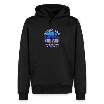 Retro Vintage Daddy 60s 70s 80s 90s Costume de fête - Sweat à capuche Premium bio Homme - noir - Devant - Nico (187cm)