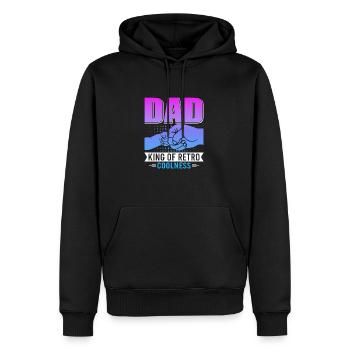 Super papa, papa, meilleur papa Fête des pères - Sweat à capuche Premium bio Homme - noir - Devant - Nico (187cm)