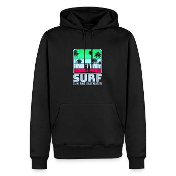 Surf, kitesurf, wakeboard, beach surfers - Sweat à capuche Premium bio Homme - noir - Devant - Nico (187cm)