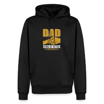 Retro Vintage Daddy 60s 70s 80s 90s Costume de fête - Sweat à capuche Premium bio Homme - noir - Devant - Nico (187cm)