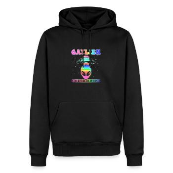 Gender Lesbian, Gay, Trans, Queer Rainbow - Men’s Premium Organic Hoodie - black - Front - Nico (187cm)