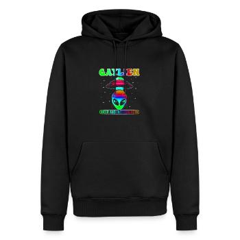 Gender Lesben, Schwule, Trans, Queer Regenbogen - Männer Premium Bio Hoodie - Schwarz - Vorne - Nico (187cm)