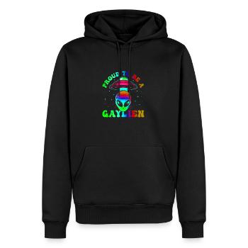 Gender Lesben, Schwule, Trans, Queer Regenbogen - Männer Premium Bio Hoodie - Schwarz - Vorne - Nico (187cm)