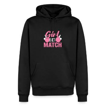 Tenue de Joueur Fille Femmes Dames! Ping-pong - Sweat à capuche Premium bio Homme - noir - Devant - Nico (187cm)