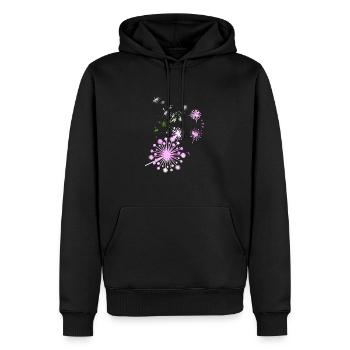Pusteblume,Blume,bunt, Sterne - Männer Premium Bio Hoodie - Schwarz - Vorne - Nico (187cm)