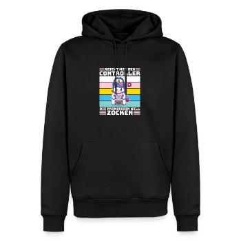Gaming Einhorn, Zocken, Prinzessin Gamer - Männer Premium Bio Hoodie - Schwarz - Vorne - Nico (187cm)
