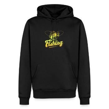 Angel, Angler, Fischer Fischen und Hecht Angeln - Männer Premium Bio Hoodie - Schwarz - Vorne - Nico (187cm)