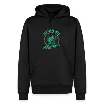 Fishing, Angler, Fisherman Fishing and Pike Fishing - Men’s Premium Organic Hoodie - black - Front - Nico (187cm)