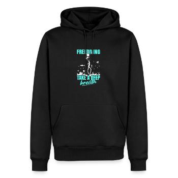 Plongée, Apnée, Apnée No Limit Apnée - Sweat à capuche Premium bio Homme - noir - Devant - Nico (187cm)