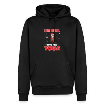 Yogini Yoga Meditation Weihnachten, Liebe und Yoga - Männer Premium Bio Hoodie - Schwarz - Vorne - Nico (187cm)