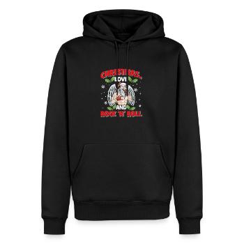 Heavy Hard Metal Weihnachten, Liebe Rock 'n' Roll - Männer Premium Bio Hoodie - Schwarz - Vorne - Nico (187cm)