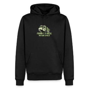 Fishing, Angler, Fisherman Fishing and Pike Fishing - Men’s Premium Organic Hoodie - black - Front - Nico (187cm)