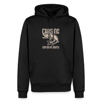 Fishing, Angler, Fisherman Fishing and Pike Fishing - Men’s Premium Organic Hoodie - black - Front - Nico (187cm)
