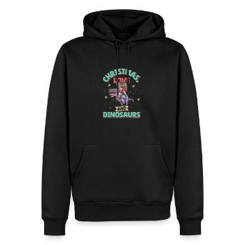 Dino Boy Enfants Noël Amour Dinosaure - Sweat à capuche Premium bio Homme - noir - Devant - Nico (187cm)