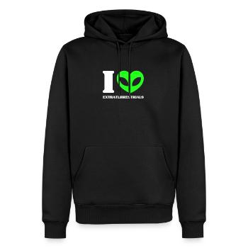 Alien, UFO, UAP, Space, Space Flying Object - Men’s Premium Organic Hoodie - black - Front - Nico (187cm)