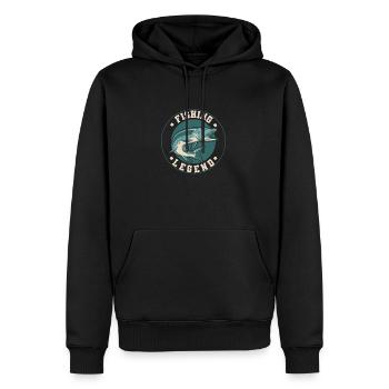 Pêche, pêcheur, pêcheur et pêche au brochet - Sweat à capuche Premium bio Homme - noir - Devant - Nico (187cm)