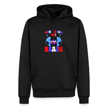 Alien, OVNI, UAP, Espace, Objet volant de l’espace - Sweat à capuche Premium bio Homme - noir - Devant - Nico (187cm)