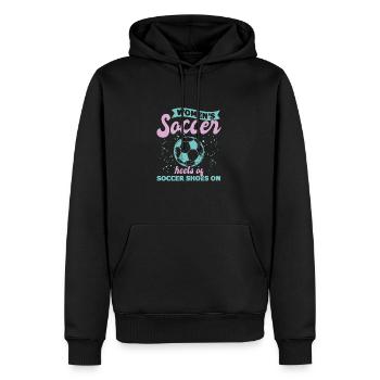 Soccer féminin, Football féminin, Football féminin - Sweat à capuche Premium bio Homme - noir - Devant - Nico (187cm)