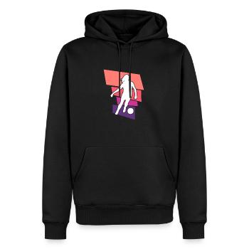 Soccer féminin, Football féminin, Football féminin - Sweat à capuche Premium bio Homme - noir - Devant - Nico (187cm)