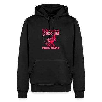 Soccer féminin, Football féminin, Football féminin - Sweat à capuche Premium bio Homme - noir - Devant - Nico (187cm)
