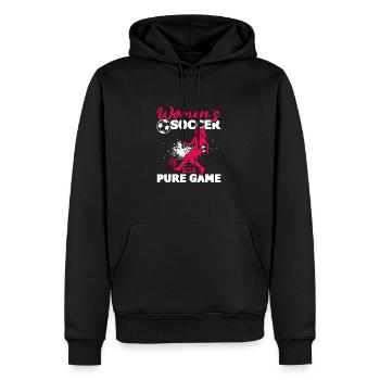 Soccer féminin, Football féminin, Football féminin - Sweat à capuche Premium bio Homme - noir - Devant - Nico (187cm)
