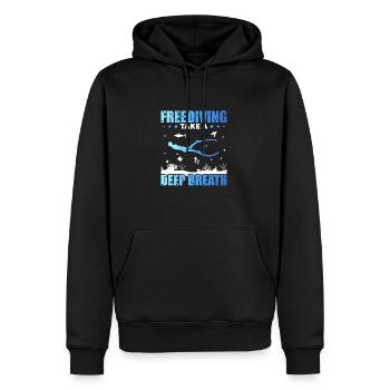 Diving, Apnea Diving, Apnea No Limit Freediving - Men’s Premium Organic Hoodie - black - Front - Nico (187cm)