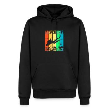 Plongée sous-marine, Plongée sous-marine, Vacances en mer - Sweat à capuche Premium bio Homme - noir - Devant - Nico (187cm)