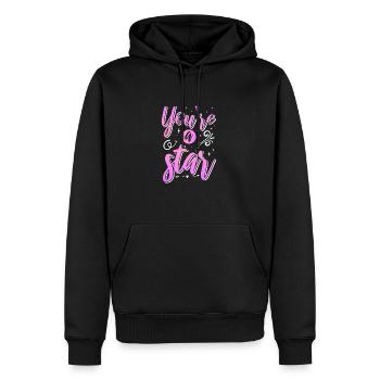 Soyez vous-même ! Confiance en soi, pensée positive, motivation - Sweat à capuche Premium bio Homme - noir - Devant - Nico (187cm)