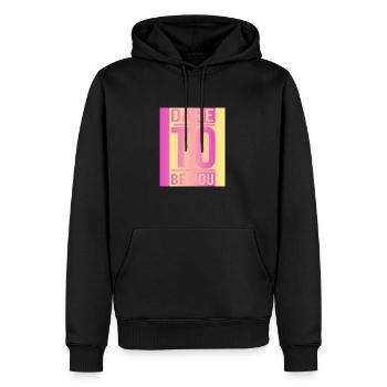 Be you! Selbstvertrauen, positiv Denken Motivation - Männer Premium Bio Hoodie - Schwarz - Vorne - Nico (187cm)