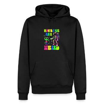 Extraterrestre, OVNI, UAP, espace, Objet volant spatial - Sweat à capuche Premium bio Homme - noir - Devant - Nico (187cm)