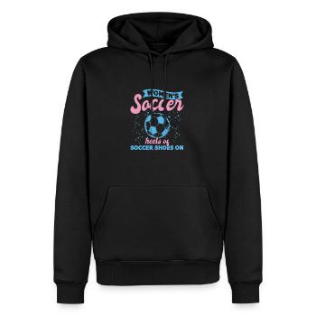 Soccer féminin, Football féminin, Football féminin - Sweat à capuche Premium bio Homme - noir - Devant - Nico (187cm)