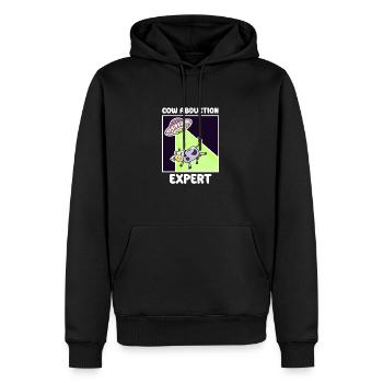 Alien, OVNI, UAP, Espace, Objet volant de l’espace - Sweat à capuche Premium bio Homme - noir - Devant - Nico (187cm)