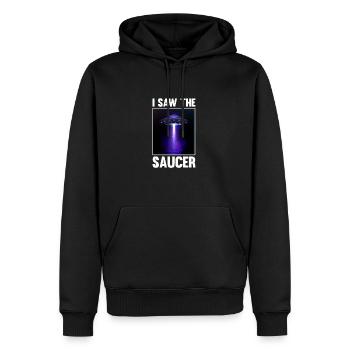 Alien, UFO, UAP, Space, Weltraum Flugobjekt - Männer Premium Bio Hoodie - Schwarz - Vorne - Nico (187cm)